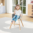 BABY JOY Baby High Chair, 3-in-1 Convertible Wooden Highchair for Babies & Toddlers, Infant Feeding Chair w/ 5-Point Safety Harness, Footrest, Adjustable Legs, Removable Tray & PU Cushion (Dark Gray) by TinyTreasures Baby Boutique