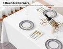 Surmente White Rectangle Tablecloth 90 x 132-inch Rectangular Polyester Table Cloth for Weddings, Banquets, or Restaurants by CozyNest Decor
