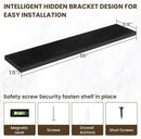55 Inch Floating Shelves, 12 Inch Deep Floating Shelves for Wall, Floating Shelf with Invisible Brackets, Deep Shelves for Bathroom, Bedroom, Living Room, 1 Pack, Black