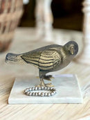 NACH Cast Iron Crow Statue, Head to Side Raven, Large Garden Statues, Crow Garden Sculpture, Bird Figurines Home Decor, Crow Decor, Raven Decor, Gold Bird Statue, 4 x 11 x 6.5 inches, JS-90-7115AG by GreenHaven Gardens