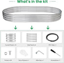 JERIA 8×4×1ft Oval Raised Garden Bed,Galvanized Raised Garden Bed Kit Outdoor Metal Gardening Planter Box for Vegetable, Fruits, Flower，Herbs by GreenHaven Gardens