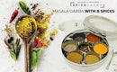spice dabba Stainless Steel Indian Spice Box, Steel Masala Dabba, Double Lid Spice Container | Gift for Chefs | Size 8x8x2 In (Spice Box Only) by CozyNest Decor