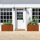 Co rten Steel Planter 36X15X15 inch Large Rectangular Planter Box Rustic Style Flower Box for Porch, Patio, Garden, Commercial Décor, Rusty by GreenHaven Gardens