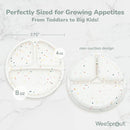 WeeSprout Silicone Divided Plates (No Lids), 100% Food Grade Silicone Divided Plates for Toddlers & Kids, Dishwasher & Microwave Safe by TinyTreasures Baby Boutique