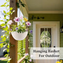 Hanging Planters for Indoor Outdoor Plants 8/10 Inch, 4 Packs Plant Hanger with Drainage Holes, Hanging Basket Flower Pot Perfect for Home, Office and Garden,White by GreenHaven Gardens