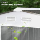 Outsunny 9' x 6' Outdoor Storage Shed, Garden Tool Metal Shed with Foundation Kit, Double Lockable Door, Air Vents and Sloping Roof, for Backyard, Patio, Lawn, Silver by GreenHaven Gardens