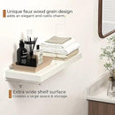 Floating Shelves - 24 Inch Rustic Wooden Wall Shelves - Extra Deeper & Thicker Wall Mounted Storage Shelf for Living Room, Kitchen, Farmhouse - 24" W x 9" D x 1.6" H - Rustic White, 2 Pack