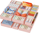 DIMJ Drawer Organizer Clothes 20 Pack - Foldable Baby Organizers and Storage & Dresser Organizer for Bedroom, Closet - Nursery Organization Dresser Dividers for underwear, Sock,Bra, Belt, Tie, Pink by CozyNest Decor