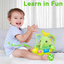 Baby Elephant Musical Stuffed Animals Toy with Light-Up Music & Crinkle Sound Paper,Infant Bilingual Early Learning Education Toys,Tummy Time Toys for 0-3-6-12+ Months Boy Girl, Green by TinyTreasures Baby Boutique