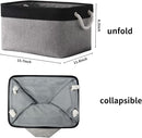 TheWarmHome Storage Basket for Organizing- 16x12x8 inch 1 Pack Fabric Storage Cubes, Bins for Organization for Shelves Organizer Gift Laundry Cloth Toy (Grey & Black) by TinyTreasures Baby Boutique