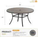 VICLLAX 53" Outdoor Round Patio Table for Lawn Garden, All Weather Metal Round Patio Dining Table with Adjustable Umbrella Hole, Patio Table for 8 Person, Grey Wood-Like Tabletop by GreenHaven Gardens