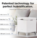 Carepod Cube Plus X50V Stainless Steel Humidifier - Easy to Clean, 3 Mist Level settings, Auto-Humidity & Auto Shut-Off Feature, One Touch Built-in Sanitization, No Filters, Lasts 32Hrs (1.1Gal/4.2L) by TinyTreasures Baby Boutique