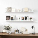 Picture Ledge Shelf, Wood Long Floating Shelves for Wall, Set of 2, 56 inch Picture Ledge Shelves, Photo Ledge Nursery Book Shelves Wall Mounted for Living Room Kids' Room Bedroom, Color White by TinyTreasures Baby Boutique