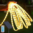 32.8FT 600LED Solar LED Strip Lights Outdoor, Solar Outdoor String Lights, Upgarde Solar Rope Lights with Timer Remote Auto ON/Off for Step, Stair, Deck, Fence, Patio,Yard Decor(Warm White, 32.8 FT) by GreenHaven Gardens