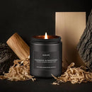 Teakwood & Mahogany Candle | Masculine Candles for Men, Gifts for Men - Soy Candle for Home Scented - Scented Candles for Home, Aromatherapy Gifts Long Lasting Burn Time - 7oz Black Jar by CozyNest Decor