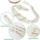 ZMTECH 2 Pack 10 Inch White Hanging Planters with Macrame Plant Hanger for Indoor and Outdoor Plants, Self Watering, Drainage Hole, Visible Level Tray by CozyNest Decor