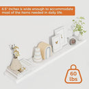 Floating Shelves for Wall, 40 Inch Floating Shelves for Home Decor, Wall Mounted Rustic Wood Shelves, Bathroom, Hanging Deep Shelf for Bedroom, Living Room, Kitchen (White, Set of 2) by CozyNest Decor