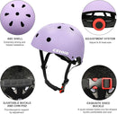 Kids Bike Helmet,Toddler Skateboard Helmets for Ages 2-3-5-8-14 Years Boys Girls，Adjustable Multi-Sport Bicycle Skateboarding Football Roller Skating Scooter Rollerblade Balance Bike Helmet by TinyTreasures Baby Boutique