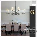 Black Living Room Chandelier 12 Light Hight Ceiling Foyer Candle Chandelier Large Dining Room Light Fixture Over Table 44in Metal Modern Chandeliers Hanging Light for Entry Master Bedroom by CozyNest Decor