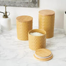 DII Kitchen Accessories Collection, Textured Matte Ceramic Canister Set, Honey Gold, Vine, 3 Piece by CozyNest Decor