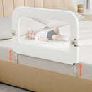 Bed Guard Rail for Toddlers - 32inch Folding up & Adjustable Heights Baby Bed Safety Rails - Portable Toddler Bed Barrier Railing Guard for Kids Twin, Bunk, Queen, Full Size Bed by TinyTreasures Baby Boutique