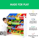 Humble Crew Kids Toy Storage Organizer with 12 Plastic Bins, White/Primary – Removable Bins for Playroom, Bedroom, Toddler Furniture for Boys and Girls Ages by TinyTreasures Baby Boutique