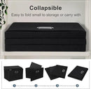 Large 17" 36 Quart Collapsible Stackable Storage Bins with Lids, 5 Packs Black Linen Fabric Closet Boxes with Lids, Storage Cube Baskets Container Organizers for Bedroom Office(17 x12 x11) by CozyNest Decor