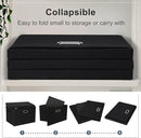 Large 17" 36 Quart Collapsible Stackable Storage Bins with Lids, 5 Packs Black Linen Fabric Closet Boxes with Lids, Storage Cube Baskets Container Organizers for Bedroom Office(17 x12 x11) by TinyTreasures Baby Boutique