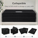 Large 17" 36 Quart Collapsible Stackable Storage Bins with Lids, 1 Pack Black Foldable Fabric Closet Storage Boxes with Lids, 4 Handles Heavy-duty Linen Cube Baskets for Bedroom by CozyNest Decor