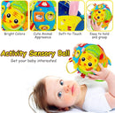 8-in-1 Sensory Balls for Infant Toddlers,Rainbow Fabric Baby Toy for Sensory Development,Montessori Toys for Babies 6-12 Months,8 Different Sensory Tactile Textures with Crinkle Rattle Squeakers by TinyTreasures Baby Boutique