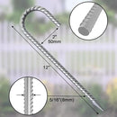 12 Inch Ground Stakes Heavy Duty J Hook 30 Pack Metal Spikes Galvanized Ground Anchors Rebar Tent Stakes for Fence, Bounce House, Gazebos and Outdoor Decorations Inflatables by CozyNest Decor