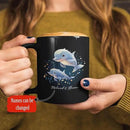 Custom Name Xmas Animal Cup, Cute Dolphins Swimming Design Mug 11oz 15oz, Customized Christmas Dolphins Black Cup, Personalized Animal Lover Coffee Mug, Gift For Newlyweds, Close Friend by CozyNest Decor