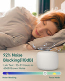 Babelio White Noise Sound Machine for Adults Kids Baby, Mini, 15 Non-looping Sounds, Timer, Memory Function, Easy to Pocket and Travel White 2 Pack by TinyTreasures Baby Boutique