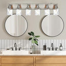 BONLICHT Vanity Light Fixture Brushed Nickel 6-Light Modern Farmhouse Wall Sconce Bathroom Lighting with Hammered Glass Industrial Wall Mount Lights for Kitchen Dining Room Cabinet Corridor by CozyNest Decor