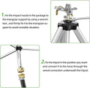 Brass Impact Sprinkler on Tripod Base, 50” Heavy Duty Metal Pulsating Telescoping Sprinkler, 360 Degree Irrigation for Large Area, Yard, Lawn, Waters up to 90ft, Covering up to 6360sqft by GreenHaven Gardens