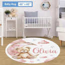 Custom Baby Crib Set, 5 Pcs Personalized Name Pink Bear Theme for Infants Toddlers, Nursery Bedding for Girls, Double Layer Customized Gifts by TinyTreasures Baby Boutique