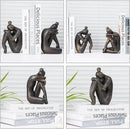 Lukitas Unique Decorative Girl Thinker Bookends, Non-Slip Book Holder, Home Office Bookshelf Decor, Creative Desktop Ornaments for Study Room Hotel Shelves, Resin, 1Pair/2Piece 6.5'' by CozyNest Decor