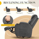 Recliner Chair, 360° Swivel Rocker Chair for Adults, Rocking Recliner Chair with Massage, Comfy Single Sofa with Side Pockets Cup Holders for Living Room, Bedroom, Nursery (Fabric, Dark Gray) by TinyTreasures Baby Boutique
