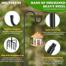 96" Shepherds Hooks for Outdoor with 7 Prongs Base, Heavy Duty Bird Feeder Pole for Hanging Lantern, Hummingbird Feeder, Shepherds Hook for Bird Feeders Outside,1 Pack by GreenHaven Gardens