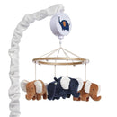 Lambs & Ivy Playful Elephant Blue/White Musical Baby Crib Mobile Soother Toy by TinyTreasures Baby Boutique