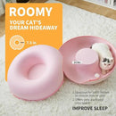 Jia Xi Cat Tunnel Bed & Hideout - Large Indoor Cat Condo & Cave (24 inch, Pink) by CozyNest Decor