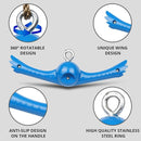 Ninja-Twister Swing Spins Set: Slackline Attachments - 360° Handle Twist-Spin Flips Toy Activate Ninja Powers Warrior Accessories Kids Hang Toys for Playground Backyard Blue by TinyTreasures Baby Boutique
