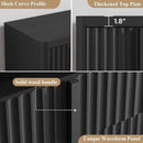 Buffet Cabinet with Storage, 120" Fluted Coffee Bar with 8 Drawers & 4 Doors, Modern Sideboard Buffet with Solid Wood Handle, Credenza Storage Cabinet for Living Room Kitchen Dining Room, Black(2PCS) by CozyNest Decor