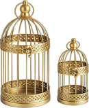 VELA LANTERNS Birdcage Decor Candle Holder Lantern Decorative Wedding Table Centerpiece Decorations, 10" and 6" Tall, Gold, Set of 2 by CozyNest Decor