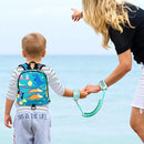 Accmor Toddler Backpack Leash with Anti Lost Wrist Link, Cute Mini Child Walking Harnesses Keep Kids Close Back Pack Rope Tether Rein for Baby Boys (Turquoise/Dino) by TinyTreasures Baby Boutique