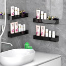 PMMASTO Adhesive Acrylic Spice Rack Organizer for Wall with Nano Double Sided Tape, Spice Shelf Organization for Kitchen Cabinet Door/Pantry Door, Wall Mount Seasoning Rack (Black - 4 Pack)