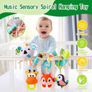 Jollybaby Crib Stroller Car Seat Toys for Baby 0-3-6-9-12 Months, Tummy Time Hanging Sensory Toys for Newborn with Music Box and Teether, Spiral Carseat Toy for Infant Boys Girls Gifts (Grey) by TinyTreasures Baby Boutique