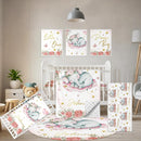 Custom Baby Crib Bedding Set, 5 Pcs Personalized Name Baby Crib Sets for Infant Toddler, Floral Elephant Nursery Bedding Set for Baby Girls, Double Layer Baby Bedding Sets Customized Gifts by TinyTreasures Baby Boutique