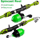 PROBEROS Kids Fishing Pole - Portable Telescopic Fishing Rod and Reel Combo Kit - Spincast Fishing Reel Casting Rods with Lures Lines Tackle Box and Bag for Boys Girls Youth Fishing by TinyTreasures Baby Boutique