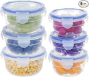 KIGI 6 PACK 20oz 10oz Plastic Mixing Bowls Set with Lid Leakproof Food Storage Container Set Portion Control Bento Box by TinyTreasures Baby Boutique